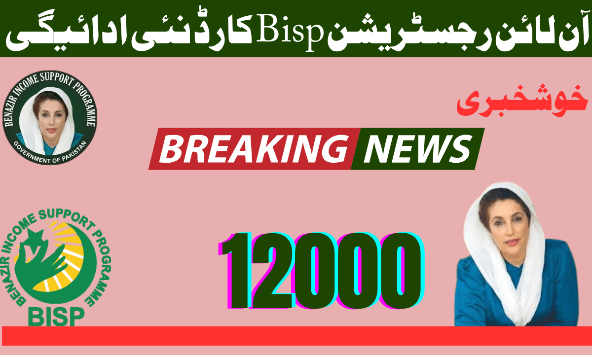 حکومت پاکستان آن لائن رجسٹریشن Bisp کارڈ کی نئی ادائیگی 12000 دوبارہ شروع ہو گئی ہے۔ اور وہ تمام مستحقین جو طویل عرصے سے انتظار کر رہے ہیں
