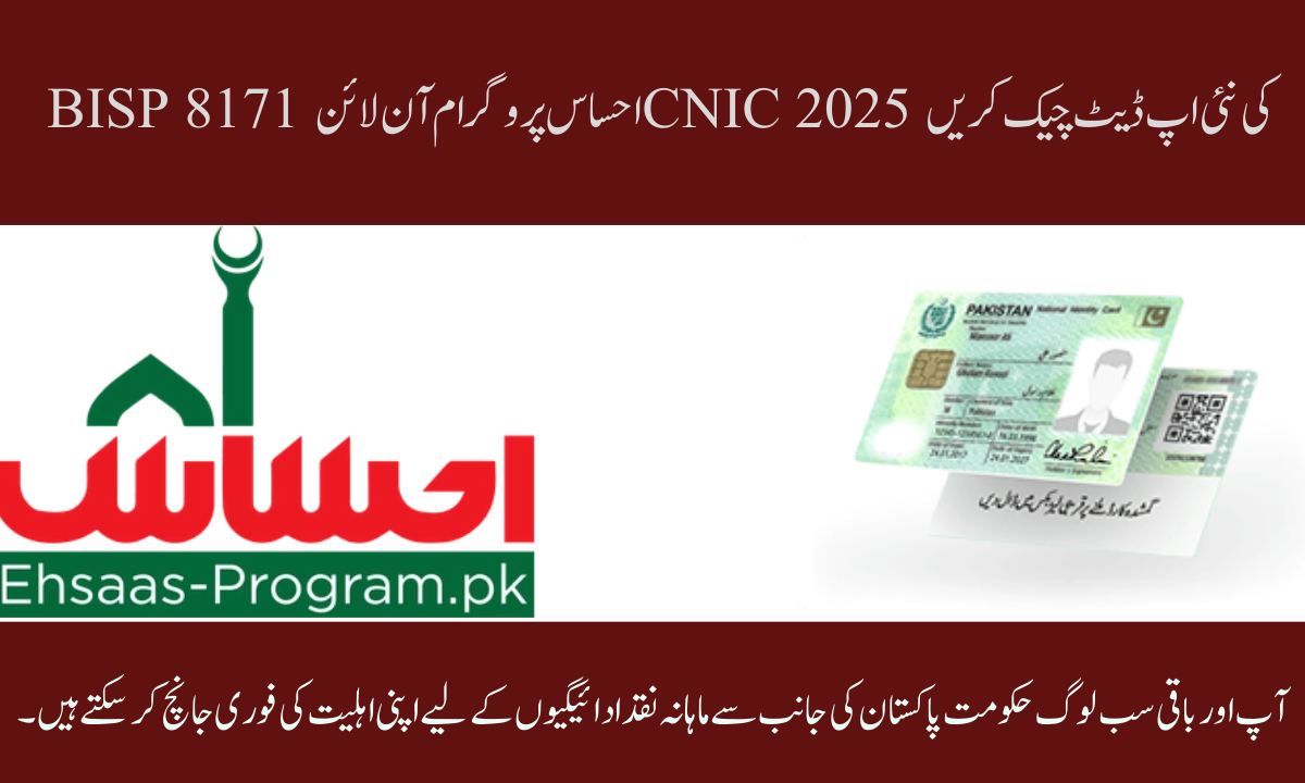 آپ اور باقی سب لوگ حکومت پاکستان کی جانب سے ماہانہ نقد ادائیگیوں کے لیے اپنی اہلیت کی فوری جانچ کر سکتے ہیں۔