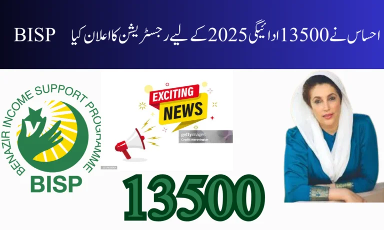 BISP اور احساس نے 13500 ادائیگی 2025 کے لیے رجسٹریشن کا اعلان کیا