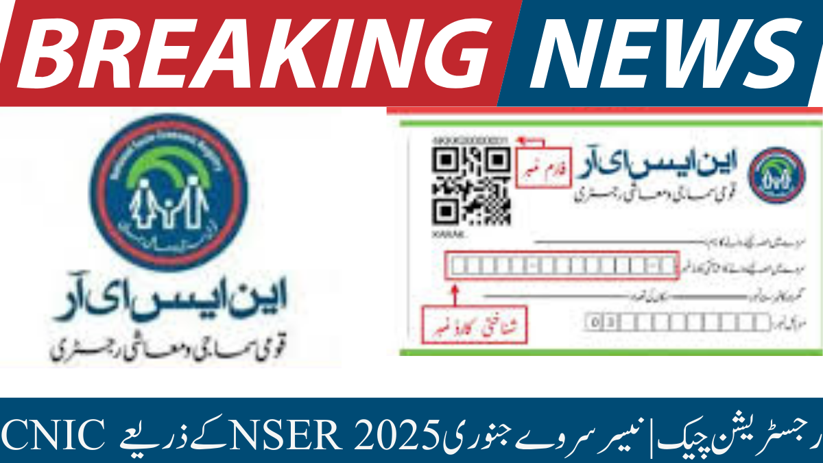 CNIC کے ذریعے NSER رجسٹریشن چیک | نیسر سروے جنوری 2025
