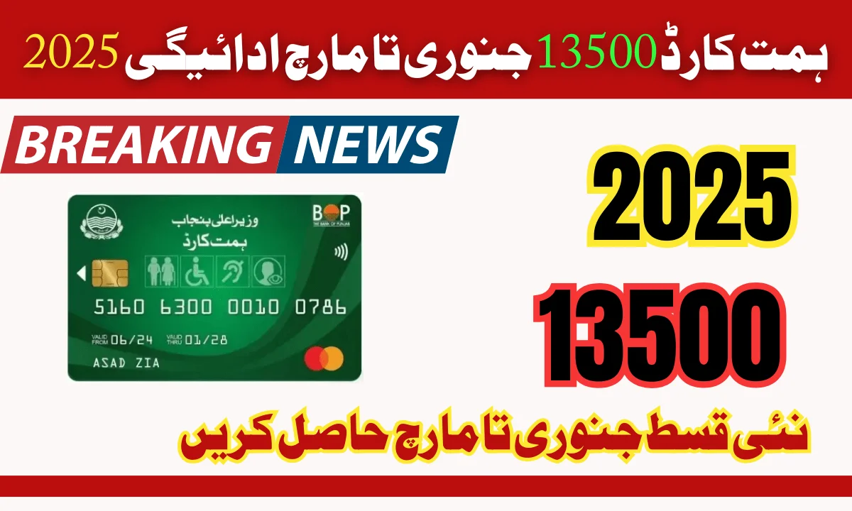 ہمت کارڈ پروگرام ایک ایسا پروگرام ہے جو خاص طور پر ضرورت مندوں کو مالی امداد فراہم کرنے کے لیے متعارف کرایا گیا ہے۔