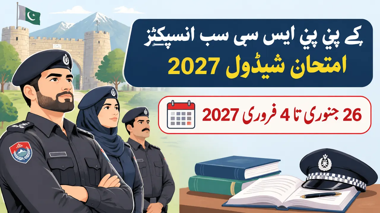 KPPSC Sub Inspector written exam schedule 2027 in Urdu